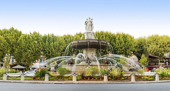 Fountain at La Rotonde in Aix-en-Provence, France