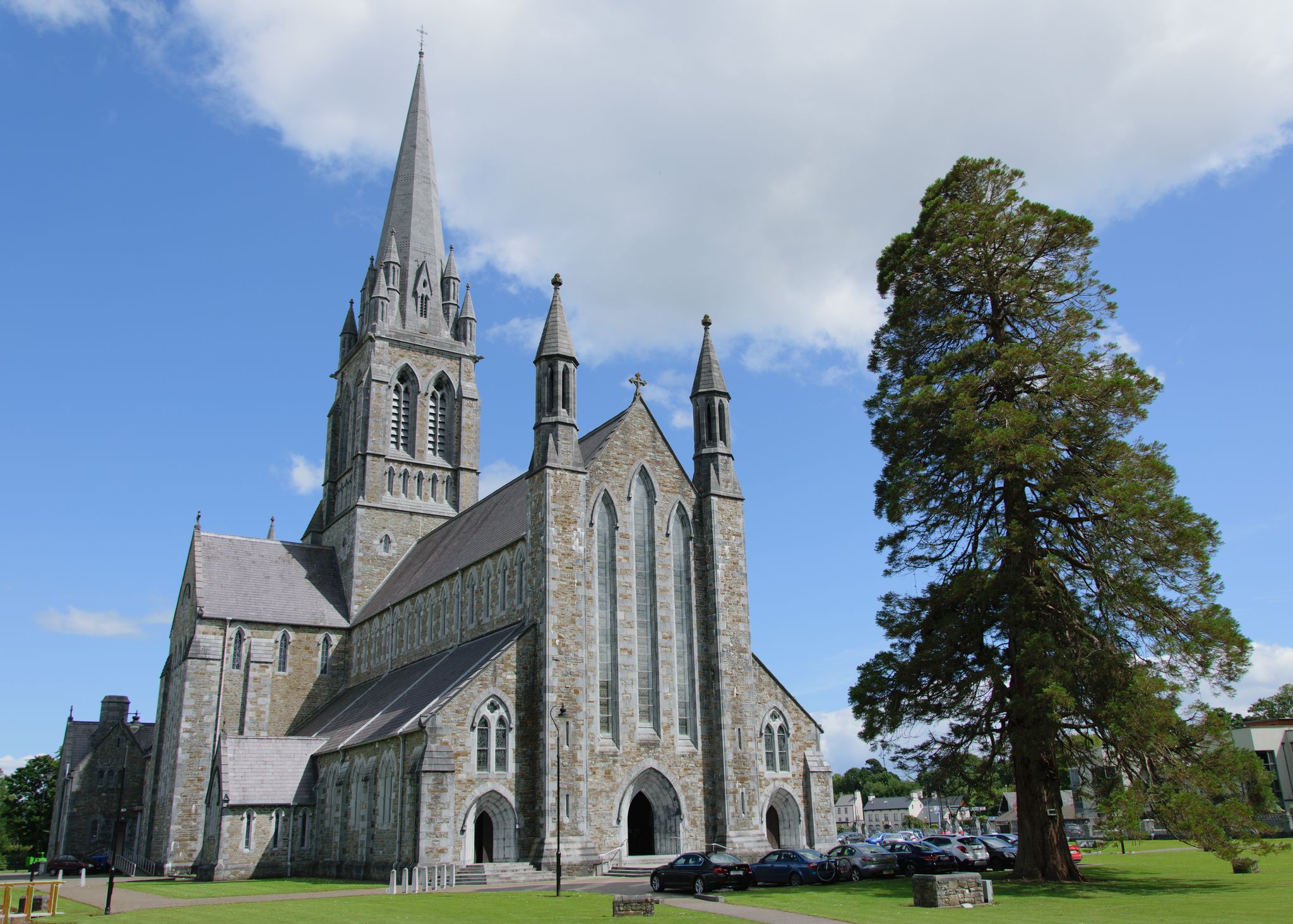 photo of view St. Mary's Cathedral on a sunny day, Killarney, Ireland.