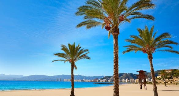 Photo of Cullera Playa los Olivos beautiful beach in Mediterranean Valencia at Spain.