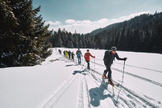 photo of wintery panorama of Pec pod Sněžkou, Czech Republic.