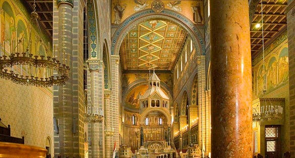 photo of Internal view from Pécs Cathedral, Pecs, Hungary.
