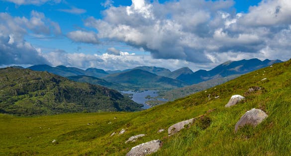 Photo of view from Torc Mountain, Ireland.