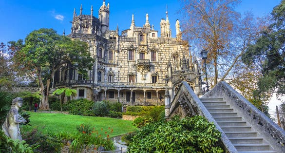 Photo of Palace Quinta da Regaleira in Sintra, landmarks of Portugal.