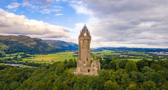 Photo of National Wallace Monument on top of the hill Abbey Craig in Stirling, Scotland.