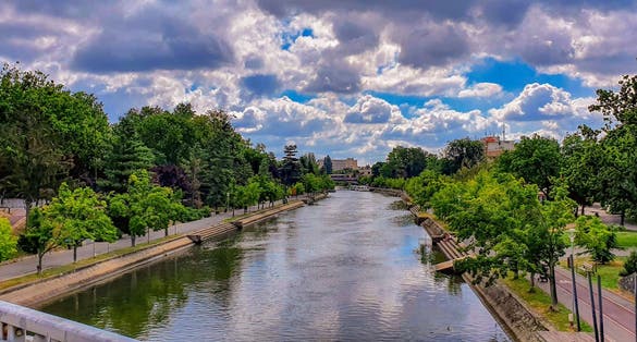 Bega River from Timisoara,Romania.