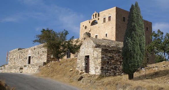 photo of view of Bazeos Tower,Ano Sangri Greece.