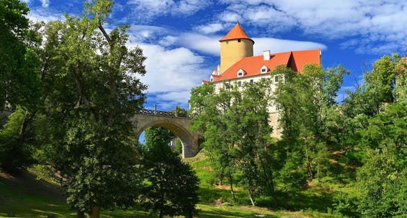 Photo of landscape with water on the Brno dam during summer holidays on a sunny day, Czech Republic.