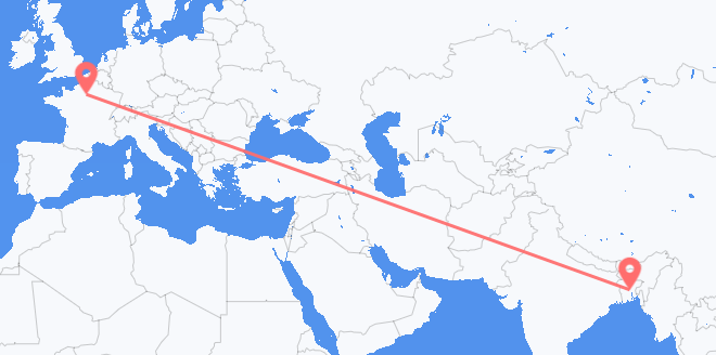 Flyrejser fra Bangladesh til Frankrig