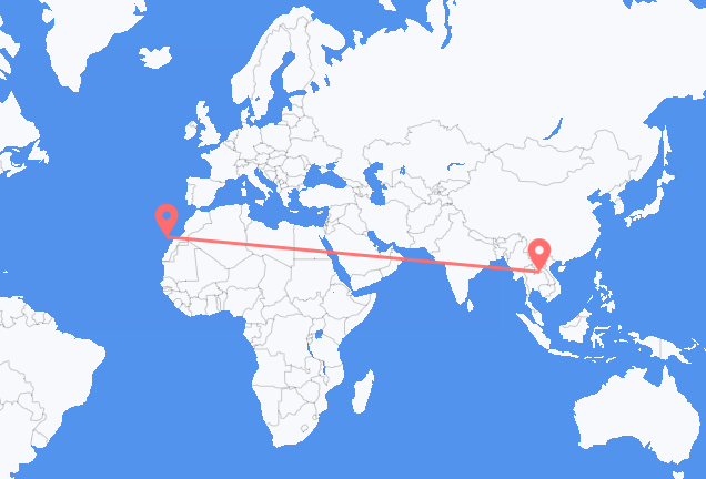 Vuelos de Vientián a Las Palmas