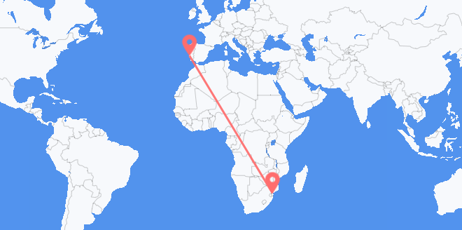 Flug frá Mósambík til Portúgals