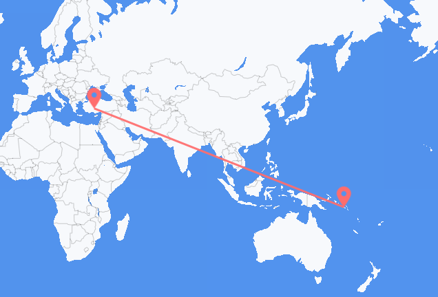 Flyrejser fra Honiara til Konya