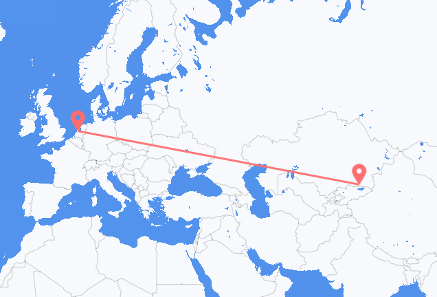 Flyreiser fra Almaty, til Amsterdam