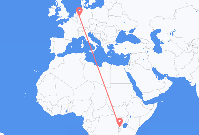 Flyg från Kigali till Dortmund