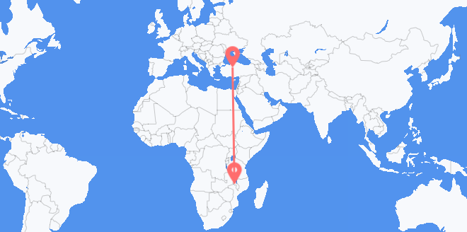 Flyreiser fra Malawi til Tyrkia