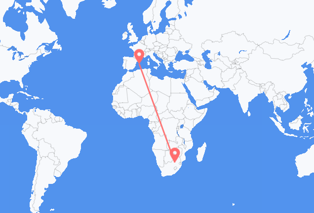 Vluchten van Johannesburg naar Palma