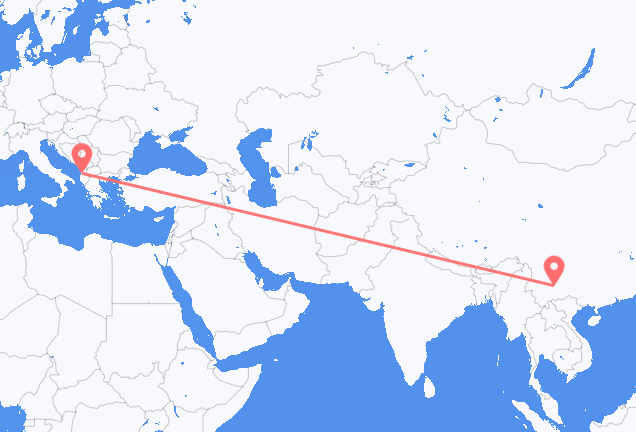 Vuelos de Kunming a Tirana