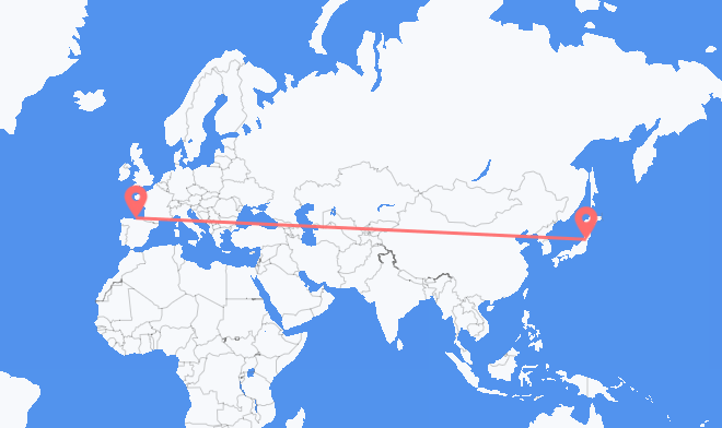 Flyrejser fra Sendai til Santander