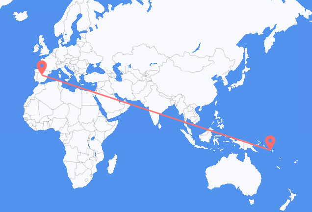 Flyrejser fra Honiara til Madrid