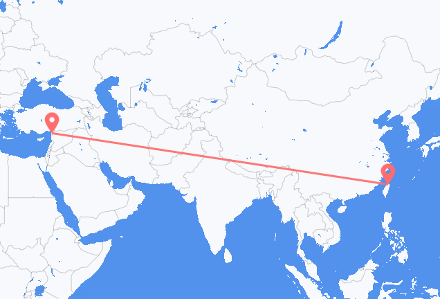 Voos de Taipé para a província de Hatay