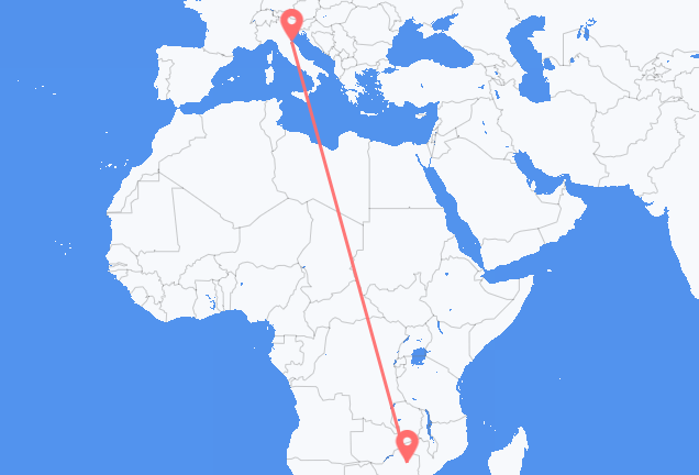 Vols d’Harare, le Zimbabwe pour Rimini, Italie