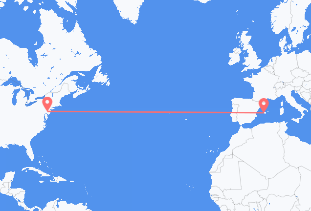 Voos do norte da Filadélfia para Palma de Maiorca