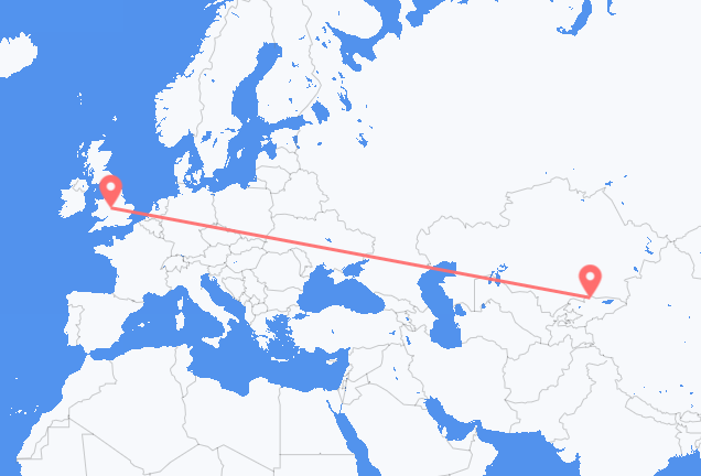 Flug frá Bishkek til Birmingham