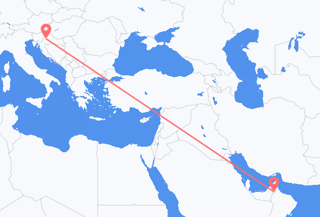 Loty z Al-Ajn, Zjednoczone Emiraty Arabskie do Zagrzebia, Chorwacja