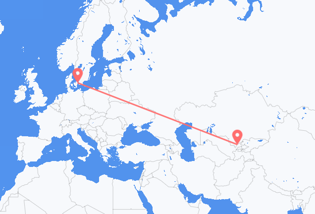 Flyg från Tasjkent till Köpenhamn