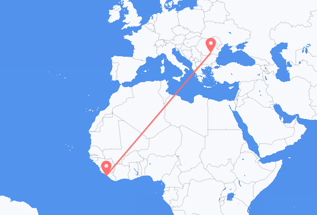 Flyrejser fra Monrovia til Bukarest