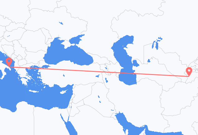Flyrejser fra Dusjanbe til Brindisi