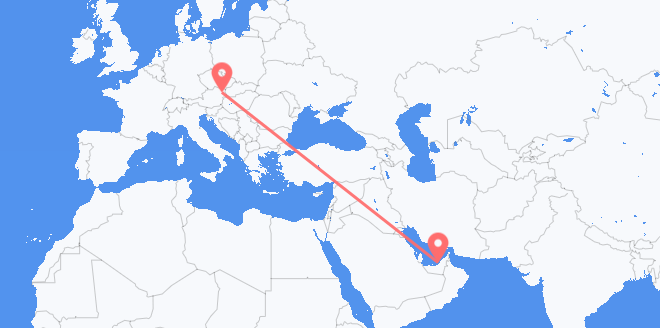 Lennot Yhdistyneistä arabiemiirikunnista Itävaltaan