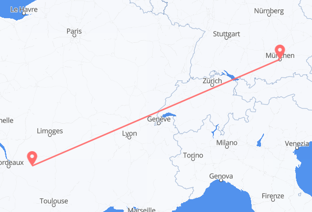 Vuelos de Múnich, Alemania a Bergerac, Francia