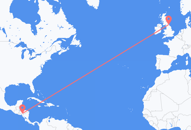 Flyrejser fra Tegucigalpa til Newcastle upon Tyne