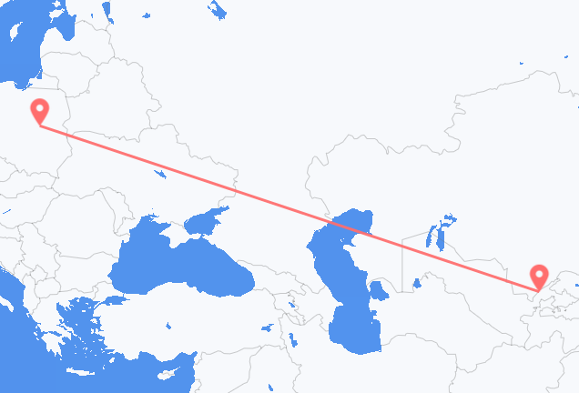 Flyg från Tasjkent till Warszawa