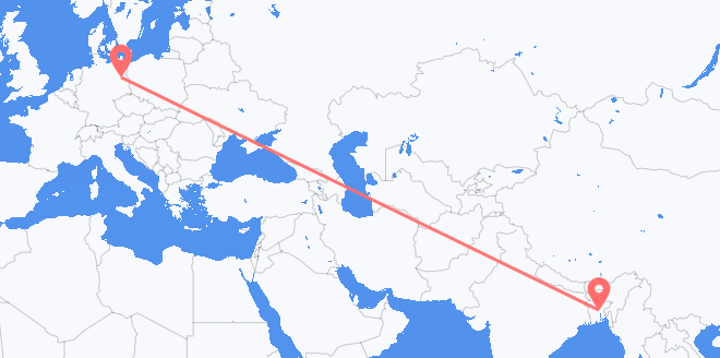 Flyrejser fra Bangladesh til Tyskland