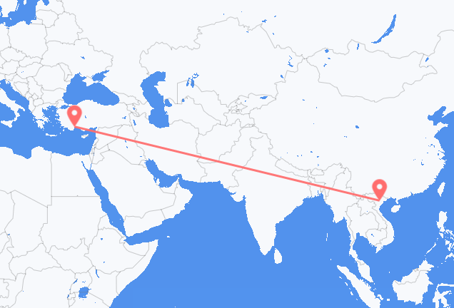 从河內市飞往安塔利亚的航班