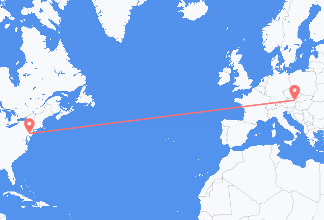 Voos do norte da Filadélfia para Viena