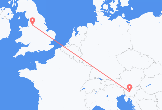 Flyg från Ljubljana till Manchester