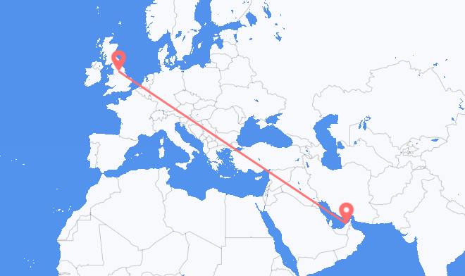 Flyreiser fra Dubai, til Leeds