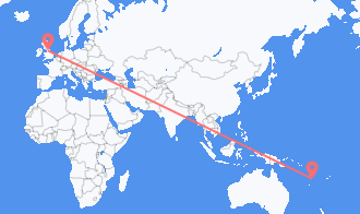 Flyg från Vanuatu till England