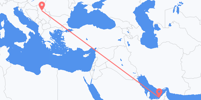 Lennot Yhdistyneistä arabiemiirikunnista Serbiaan