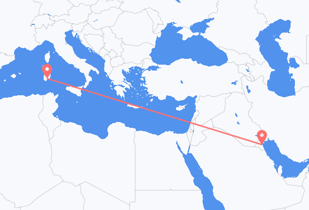 Vuelos de Ciudad de Kuwait a Cagliari