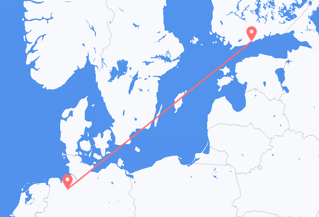 Vluchten van Bremen naar Helsinki