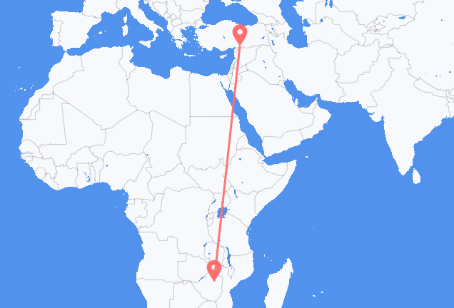 Vols d’Harare pour Gaziantep