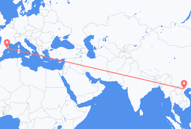 从河內市飞往巴塞罗那的航班