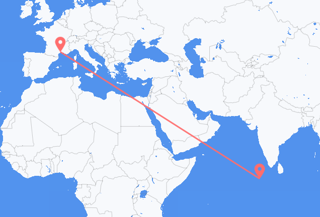 Flyg från Malé till Montpellier