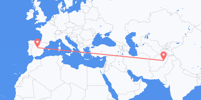 Flüge von Afghanistan nach Spanien