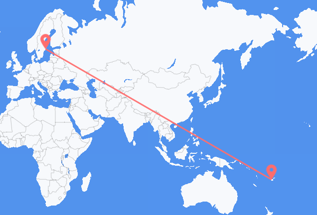 Flyreiser fra Nadi, til Stockholm