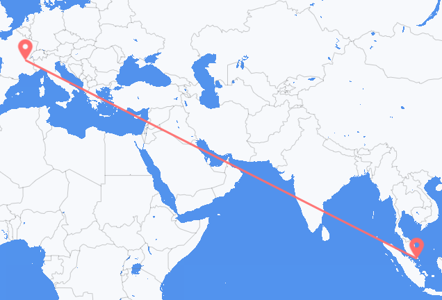 싱가포르 출발, 리옹 도착 항공편