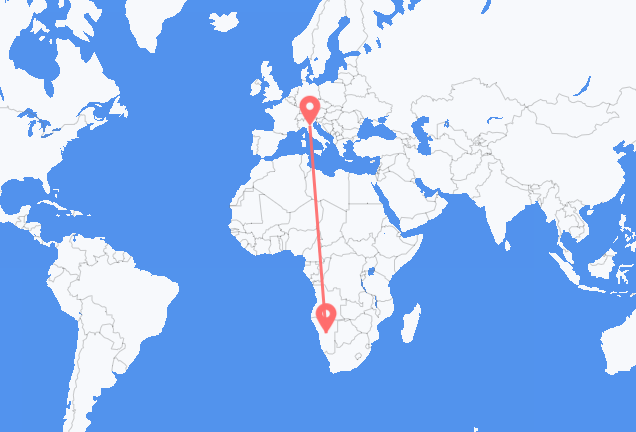 Flyrejser fra Windhoek til Bologna